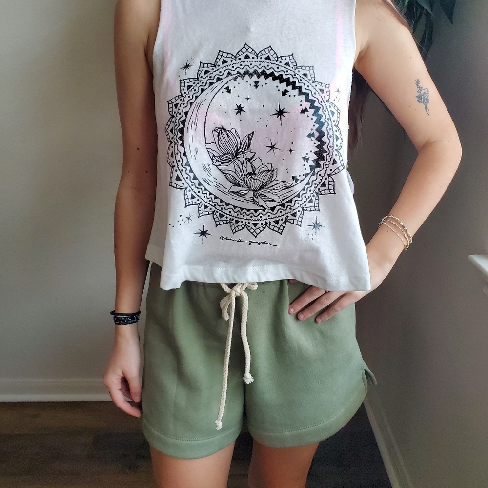 DONNI. Green Drawstring Sweatshorts XXS